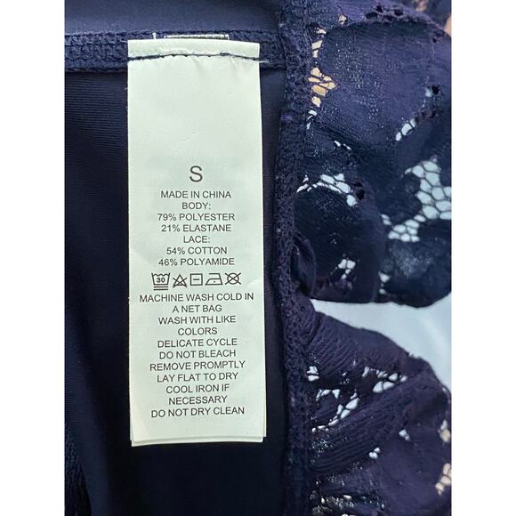 $188 KATE SPADE New York Womens Small Eyelet JACKET Zip NAVY BLUE Stretch - Picture 12 of 12